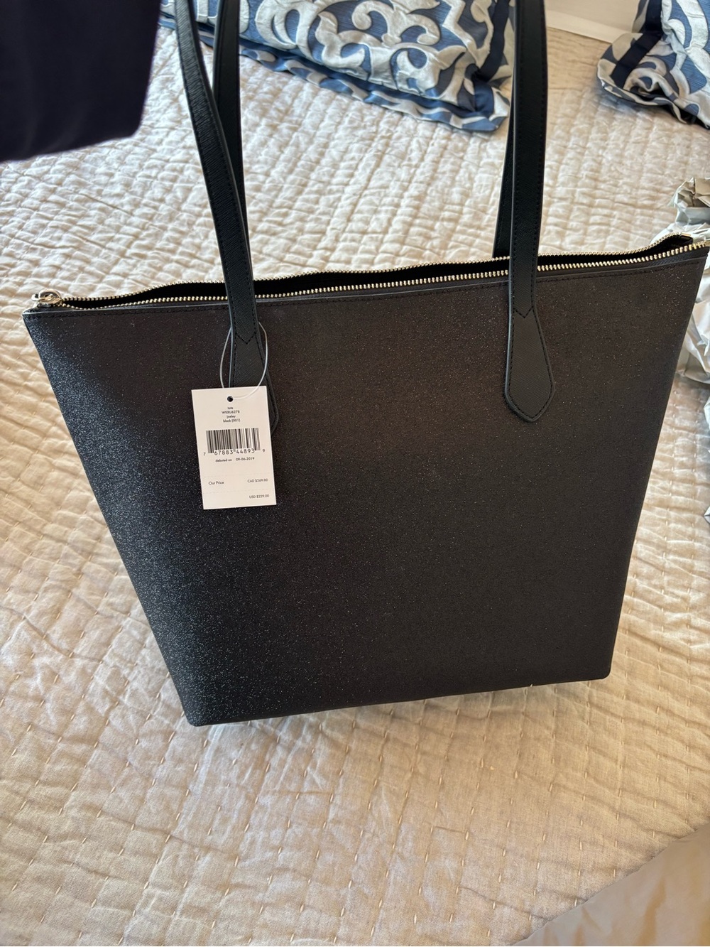 Kate Spade Black Glitter Wallet with Matching Black Tote COMBO! - Picture 7 of 9